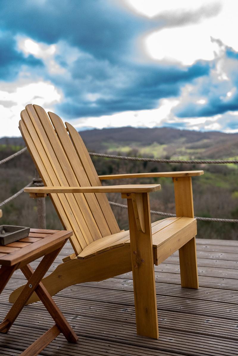 Relax all'esterno del lodge, tenuta nella wilderness