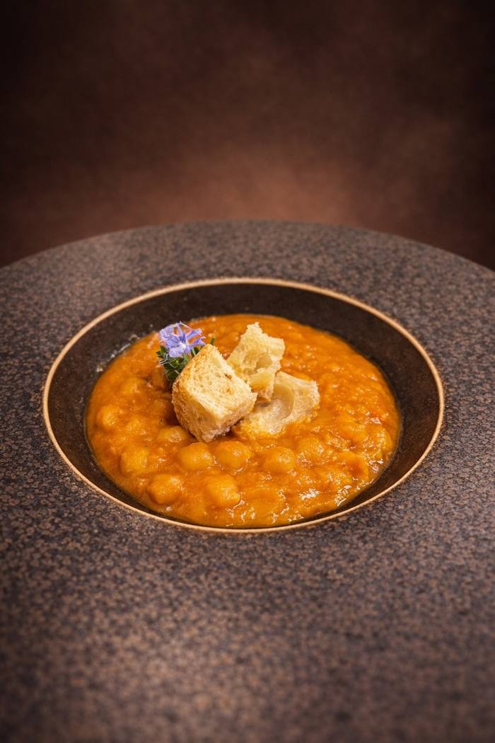 Zuppa di stagione dall'orto biologico della tenuta