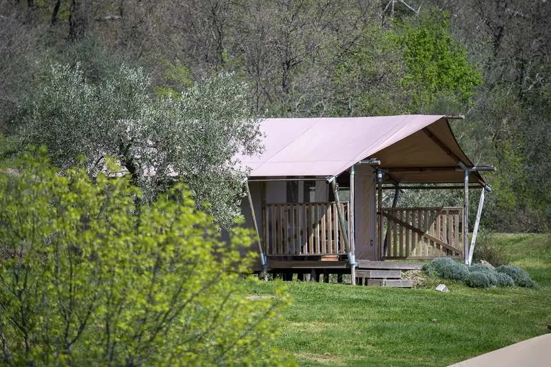 Un lodge tra gli alberi della Tenuta