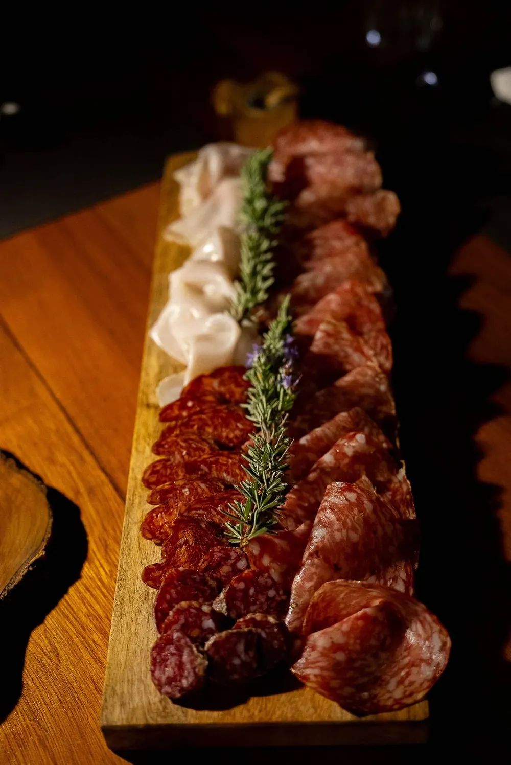 A cut of game on a board